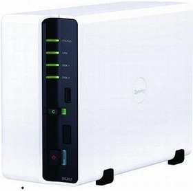 Synology DiskStation DS207+, 128MB RAM, 1x RJ-45 1000Base-T, 3x USB-A 2.0