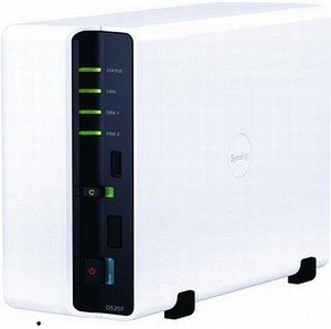 Synology DiskStation DS207+, 128MB RAM, 1x RJ-45 1000Base-T, 3x USB-A 2.0