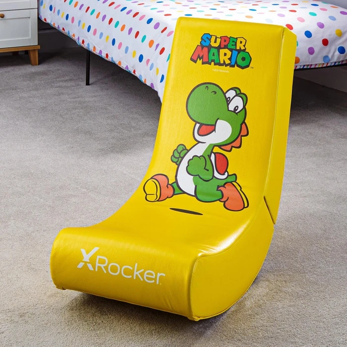 X Rocker Nintendo Super Mario Joy Collection Floor Rocker Gamingstuhl, Yoshi gelb