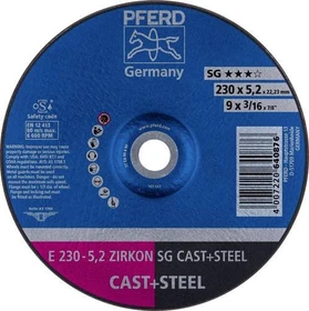 Pferd E 230-5.2 ZIRKON SG CAST+STEEL Schleifscheibe, 230x5.2x22.23mm, 10 Stück