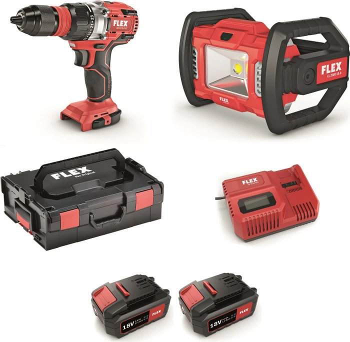 Flex DD 2G 18.0-EC/5.0 Set Akku-Bohrschrauber inkl. L-Boxx + 2 Akkus 5.0Ah