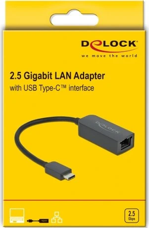 DeLOCK 2.5G LAN-Adapter kompakt, RJ-45, USB-C 3.0 [Stecker]