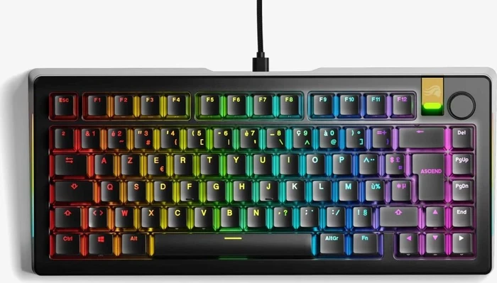 Glorious GMMK 3 Pro HE 75% Pre-built Gaming Keyboard, schwarz, LEDs RGB, Glorious Fox HE, USB, FR