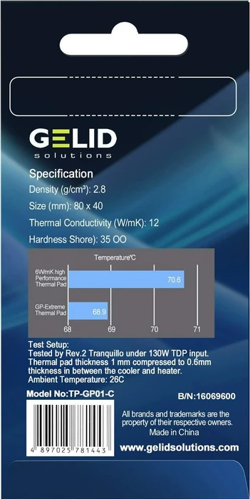 Gelid GP-Extreme Wärmeleitpad 80x40x2mm, 1 Stück