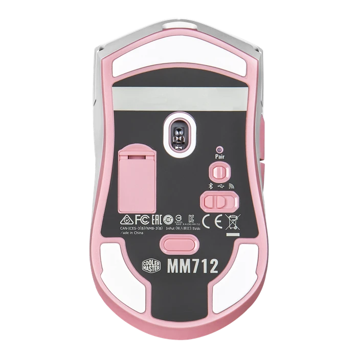 Cooler Master MasterMouse MM712 Gaming Maus weiß/rosa, Sakura Limited Edition, USB/Bluetooth