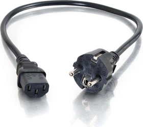 C2G Kaltgeräte Netzkabel, Schutzkontakt auf Kaltgerätestecker C13, schwarz, 10m (88547)