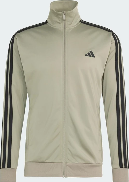 adidas Basic 3-Streifen Tricot Trainingsanzug silver pebble/black (Herren)