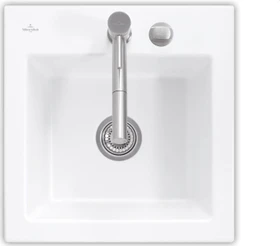 Villeroy & Boch Subway 50 S Einbau Becken mittig mit Ablauffernbedienung snow white