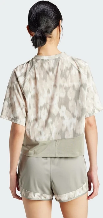 adidas Train Essentials Allover Print Flower Tie-Dye Funktionsshirt kurzarm silver pebble (Damen)