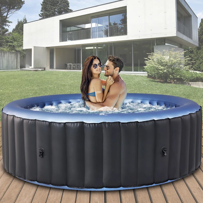 Miweba MSpa Comfort Bergen Whirlpool rund 180x70cm anthrazit/blau