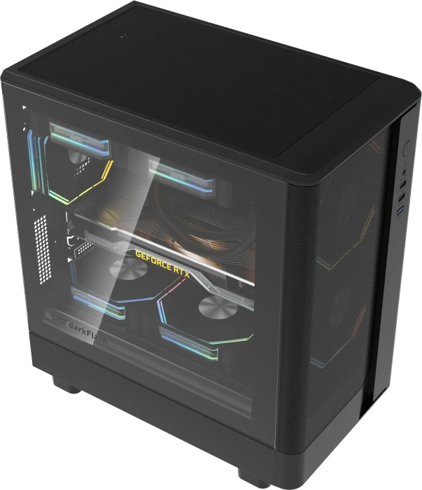 DarkFlash DB330M Mesh Black, Glasfenster