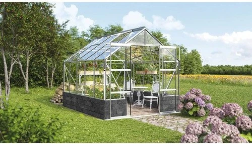 Vitavia Cassandra 8300 ESG 3mm Gewächshaus inkl. Sockel alu/basalt