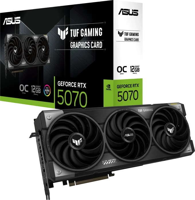 ASUS TUF Gaming GeForce RTX 5070 OC, TUF-RTX5070-O12G-GAMING, 12GB GDDR7, 2x HDMI, 3x DP