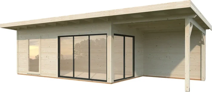 Palmako Andrea 17.1m²+7.9m² Slide Gartenhaus natur