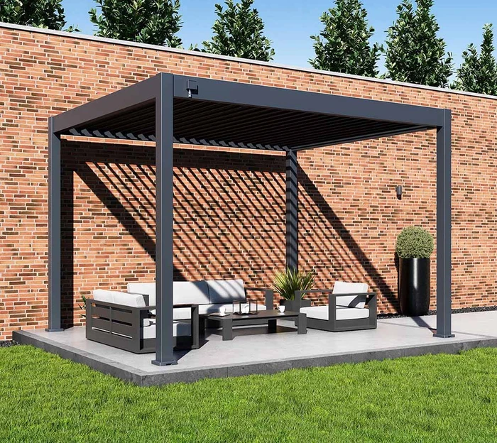 Paragon Grand Tuscan Pergola 370x310cm grau