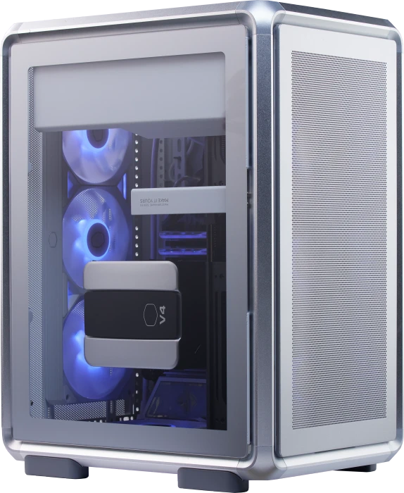Cooler Master MasterFrame 400 Mesh, silber, Glasfenster