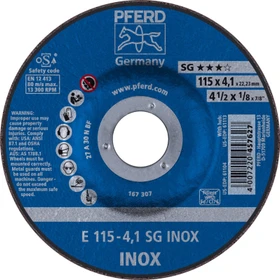 Pferd E 115-4.1 SG INOX Schleifscheibe, 115x4.1x22.23mm, 10 Stück