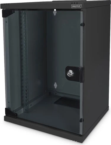 Digitus Professional DN-10 10" Wandschrank 9HE, Sicherheitsglastür, IP2X, schwarz, 300mm tief