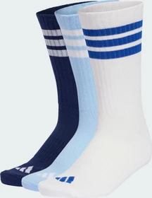 adidas 3-Streifen Cushioned Crew Socken dark blue/white/glow blue, 3 Paare