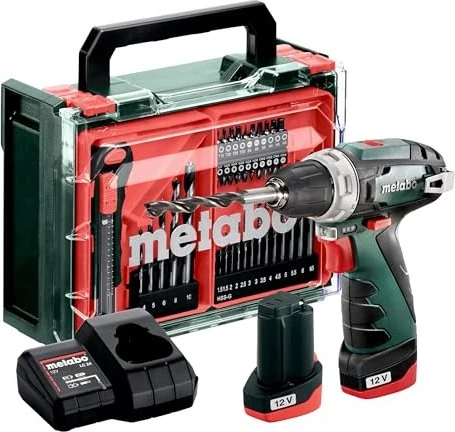 Metabo PowerMaxx BS Basic Set Akku-Bohrschrauber inkl. Koffer + 2 Akkus 2.0Ah + Zubehör