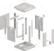 Lanberg WF11 Series 10" Rack Wandschrank 4HE, hängend, Flatpack, Glastür, IP20, RAL 7035, 300mm tief Vorschaubild