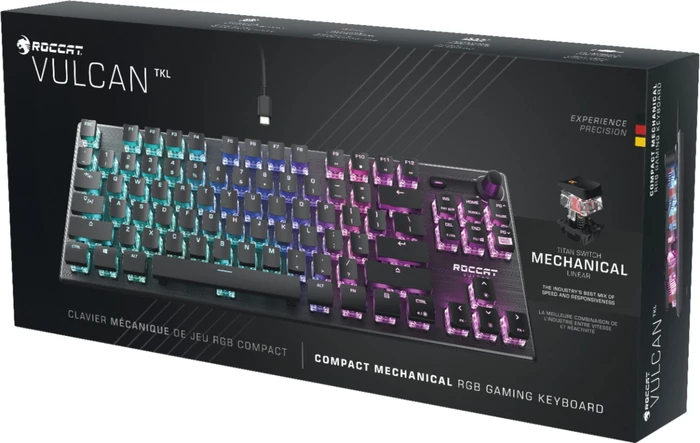 Roccat Vulcan TKL, LEDs RGB, schwarz, Titan SPEED, USB, US