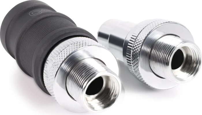 Alphacool ES Schnellverschluss BLH1A PushIn Set IG mit Schottverschraubung, 2x G1/4" IG/IG