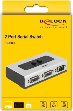 DeLOCK Seriell Umschalter RS-232 / RS-422 / RS-485 2-Port manuell