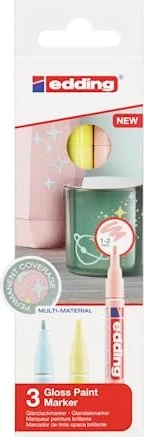 edding 751 Glanzlackmarker pastell sortiert, 3er-Set