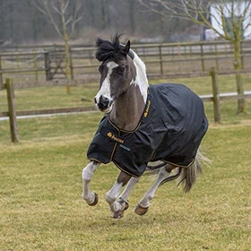 Kerbl Bucas Irish Turnout Light/50 Classic, Regendecke mit Halsteil female, 1.35m, 50g, black/gold