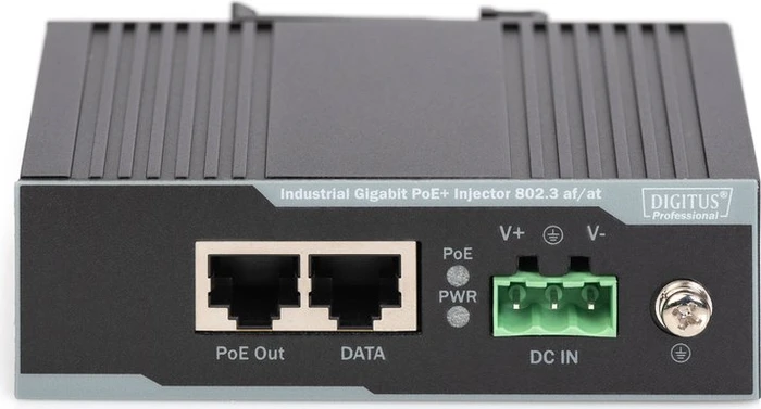 Digitus Industrial Railmount Gigabit PoE-Injektor, 2x RJ-45, 30W PoE+