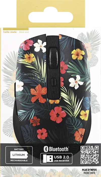 T'nB Rechargeable Bluetooth Wireless Mouse, Amazonia Exclusiv schwarz/mehrfarbig, USB/Bluetooth