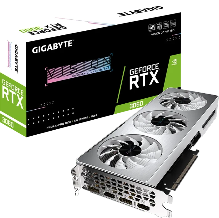 GIGABYTE GeForce RTX 3060 Vision OC V2 12G, 12GB GDDR6, 2x HDMI, 2x DP
