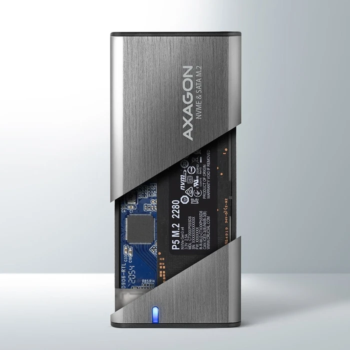 Axagon M.2 Festplattengehäuse, silber, M.2 PCIe/SATA, USB-C 3.1