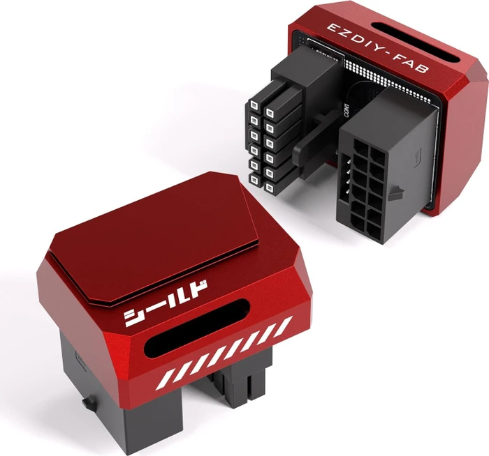 EZDIY-FAB 12V-2x6 Winkeladapter 180°, Variante STD, Sense-Pins an der Oberseite, rot