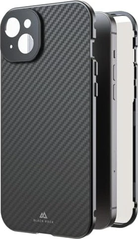 Black Rock 360° Glass Case für Apple iPhone 15 Plus Carbon