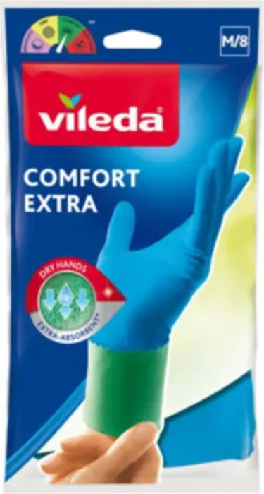 Vileda Haushaltshandschuhe Comfort Extra Größe M blau, 2 Stück
