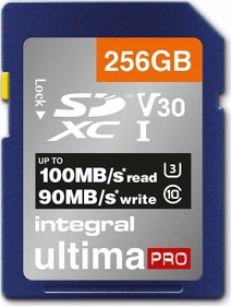 Integral ultima PRO R100/W90 256GB, UHS-I U3, Class 10