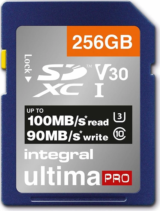 Integral ultima PRO R100/W90 256GB, UHS-I U3, Class 10