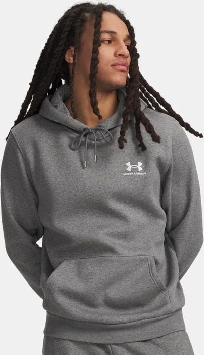 Under Armour Icon Fleece Hoodie pitch grey medium heather/white (Herren)
