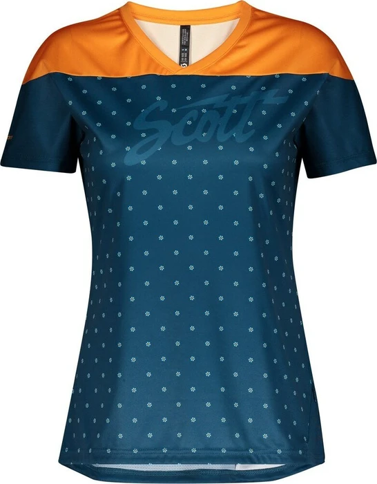 Scott Trail Flow Trikot kurzarm lunar blue/amber yellow (Damen)