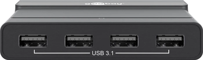 Wentronic Goobay schwarz USB-Hub, 4x USB-A 3.1, USB-C 3.1 [Buchse]
