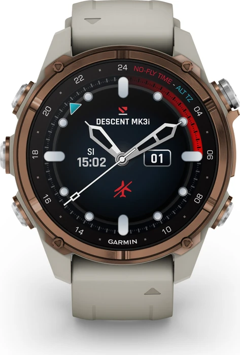 Garmin Descent Mk3i 43mm mit Silikonarmband bronze/french grey
