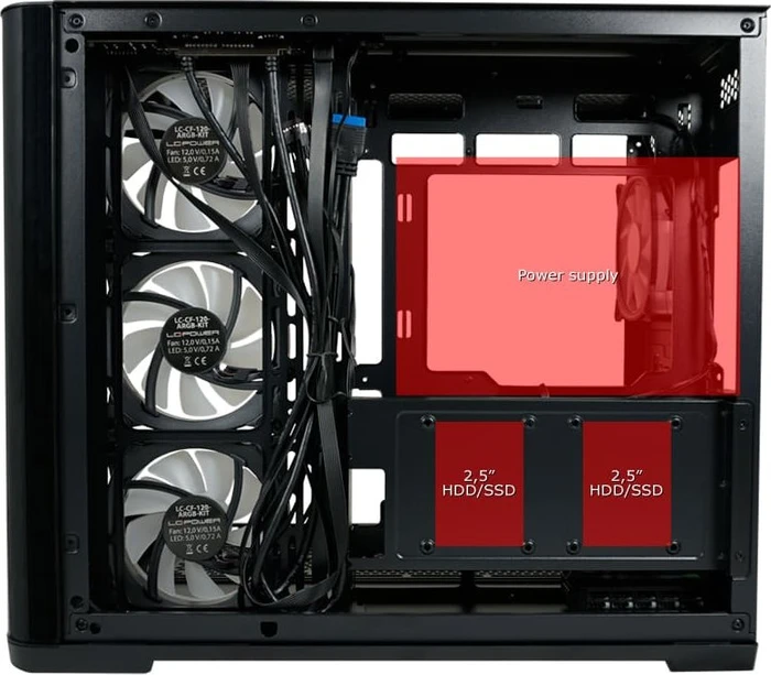 LC-Power Gaming 8001B Pro-Storm Dark, schwarz, Glasfenster, schallgedämmt