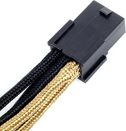 SilverStone PP07-IDE6BG, 6-Pin PCIe Verlängerung 250mm, sleeved schwarz/gold