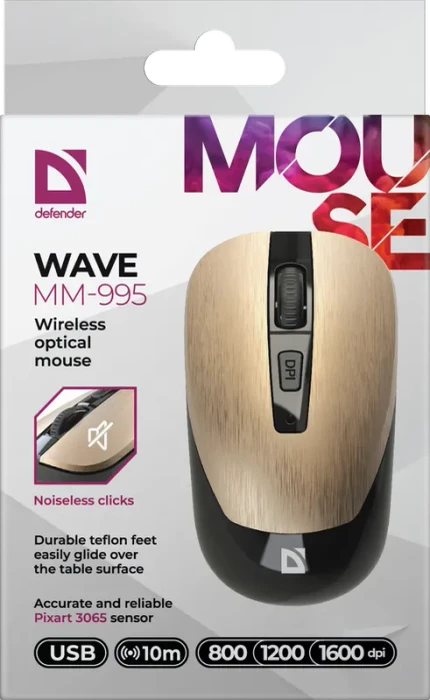 Defender Wave MM-995 Wireless Optical Mouse braun, USB