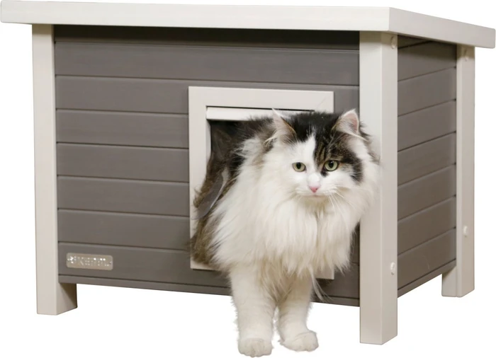 Kerbl ECO-Katzenhaus Eli, grau/weiß