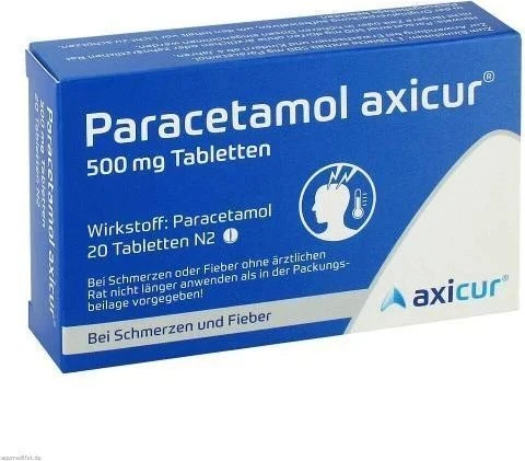 axicorp Pharma Paracetamol axicur 500mg Tabletten, 20 Stück