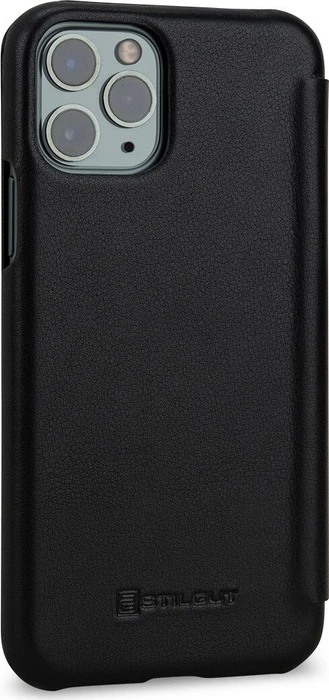 Stilgut Book Type Leather Case Nappa für Apple iPhone 11 Pro schwarz