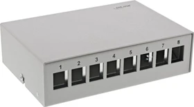 InLine RJ-45 Patchfeld-Dose Aufputz, 8x Keystone RJ-45, grau